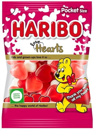 HARIBO LOVE HEARTS 100g želé bonbóny