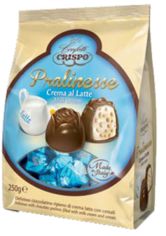 CRISPO PRALINESSE MILK 250g mléčné bonbóny