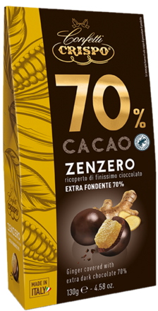 CRISPO CACAO 70% 130g zázvor v čokoládě (exp.24/01/25)