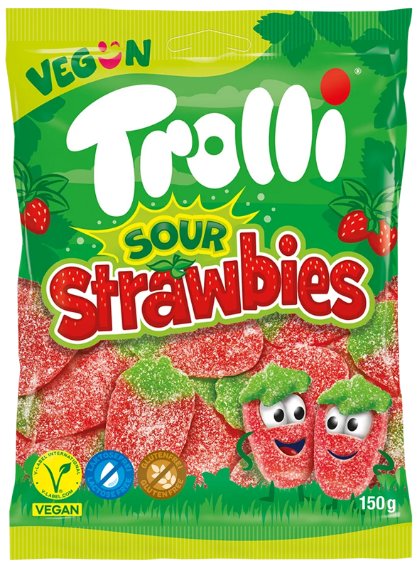 TROLLI SOUR STRAWBIES 175g želé bonbóny