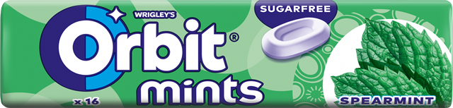 ORBIT MINTS 28g (spearmint) bonbóny