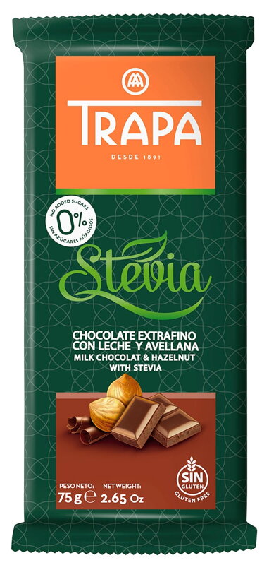 TRAPA STEVIA 75g lískooříšková čokoláda