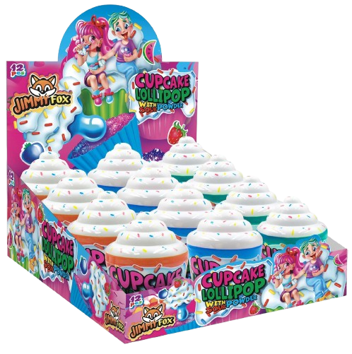 CUPCAKE LOLLIPOP 10g lízatko s práškem (Balení:12ks 1ks od 18,50Kč)